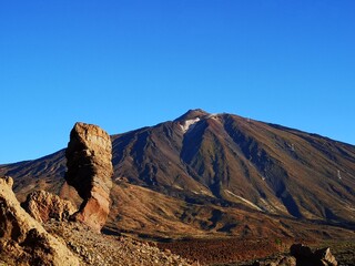 rocks in the volcano desert in Teide Tenerife island