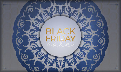 Beige black friday sale poster with vintage ornament