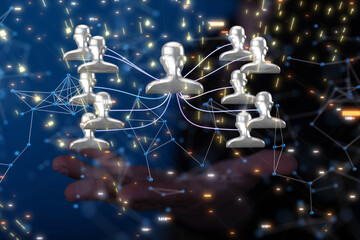 hierarchy connection team group 3d