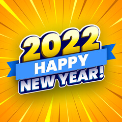 2022 Happy New  year banner. Vector illustration.