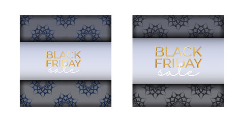 Geometric pattern beige black friday sale poster