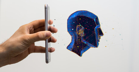 Human head with network plexus structure