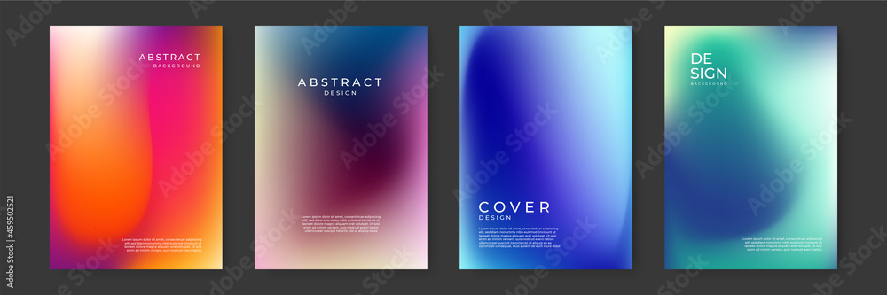 Poster bright color background with mesh gradient texture for minimal dynamic cover design. blue, pink, red
