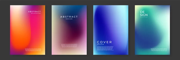 Tuinposter Bright color background with mesh gradient texture for minimal dynamic cover design. Blue, pink, red, yellow. Vector illustration for your graphic design, banner, summer or aqua poster © SyahCreation