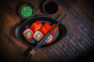 Sushi- delicious asian. Fastfood- restaurant concept