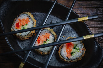 Sushi- delicious asian. Fastfood- restaurant concept