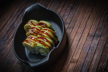 Sushi- delicious asian. Fastfood- restaurant concept