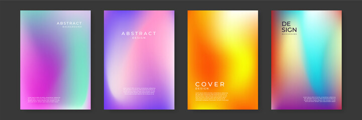 Fototapeta premium Bright color background with mesh gradient texture for minimal dynamic cover design. Blue, pink, red, yellow. Vector illustration for your graphic design, banner, summer or aqua poster