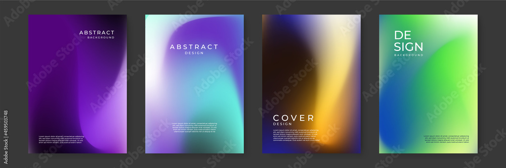 Aufkleber bright color background with mesh gradient texture for minimal dynamic cover design. blue, pink, red