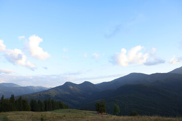 Picturesque view of mountain landscape in morning