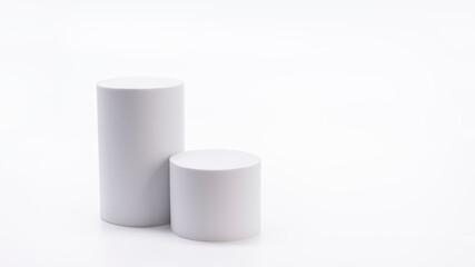 White product background. Empty podium