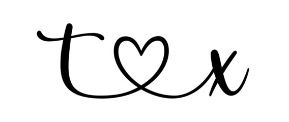 tx, xt, letters with heart Monogram, monogram wedding logo. Love icon, couples Initials, lower case, connecting HEART, home decor,