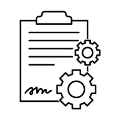 Obraz premium Clipboard icon. Flat pictogram for web. Line stroke. Simple pad symbol isolated on white background. Outline vector eps10