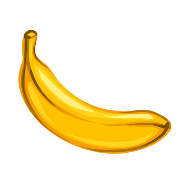 Stylized illustration of banana. Image for design or decoration.