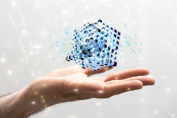 data Internet infrastructure concept. Abstract technology background. 3D rendering.