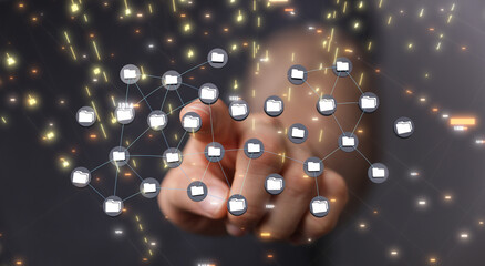 data network 3d digital info