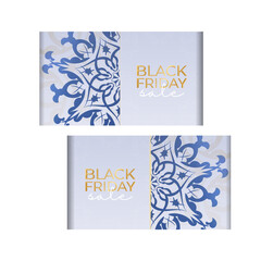 Holiday Advertising For Black Friday in beige color with vintage pattern