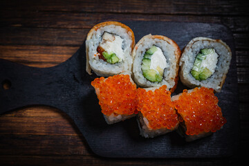 Sushi- delicious asian. Fastfood- restaurant concept