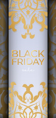 Festive Advertising For Black Friday in beige color with abstract ornament