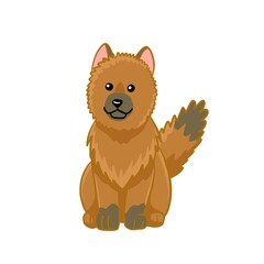 Vector german shepherd  in cartoon style vector isolated on white. Dog breed colorful character.