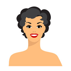 Stylized illustration of retro girl. Image for design or decoration.