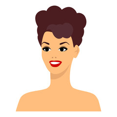 Stylized illustration of retro girl. Image for design or decoration.