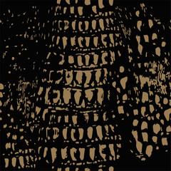 Snake skin seamless pattern. Black and beige spots. Rich fashionable texture. Animal trendy background. 