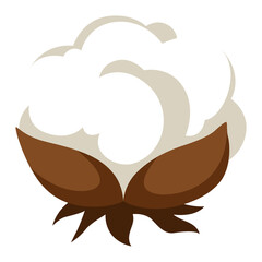 Stylized illustration of cotton inflorescence. Image for design or decoration.