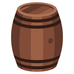 Stylized illustration of wine barrel. Image for design or decoration.