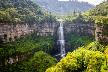 Tequendama waterfall, tourist viewpoint south of the capital of Colombia, Bogotá