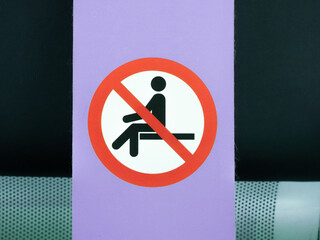 Symbol on seats for no seating