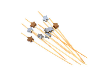 Cocktail picks isolated on white background