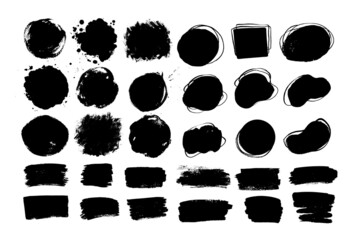 Hand drawn paint daubs banners and forms