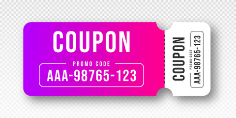 Discount coupon and gift voucher. Discount voucher, gift coupon design. Colorful coupon template for big sale, special offer with promo code. Vector