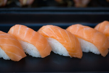 Closed up japanese sushi Maki ands rolls