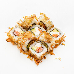sushi on the white background
