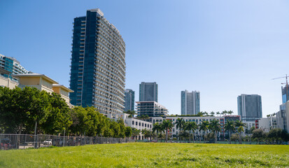 Fototapeta na wymiar skyscrapers in midtown Miami Florida luxury buildings 