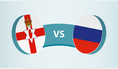 Northern Ireland vs Russia, team sports competition concept.