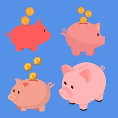 piggy bank and coins