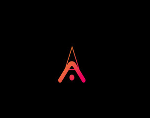 vector logo of letter A in gradient of yellow and orange
