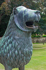 Blankenburg: Historischer Braunschweiger Löwe im Park (Sachsen-Anhalt)