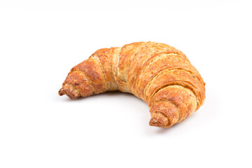Croissant over white background