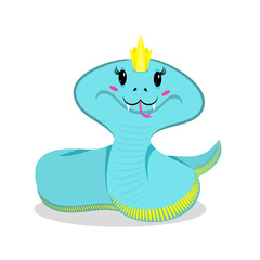 Fototapeta premium Vector illustration of coiled king cobra snake.