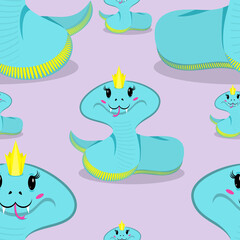 Pattern of coiled king cobra snake.Vector illustration.