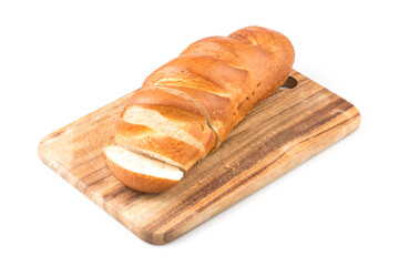 Bread loaf on a wooden chopping board