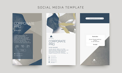 Vector template for brand identity collection, vertical posts for social media marketing
