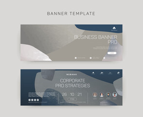 Vector template for brand identity collection, banner template, webinar add