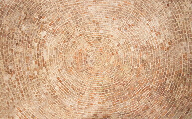 Abstract natural orange background of round brickwork