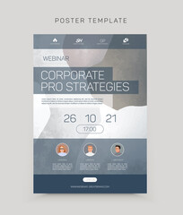 Vector template for brand identity collection, poster template fie webinar
