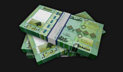Lebanon pound money banknotes pack illustration